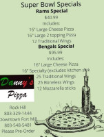 Allina's Pizza menu