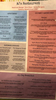 A J's Lounge menu