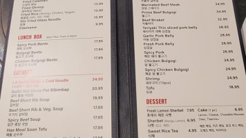 Breakers Korean -b-q menu
