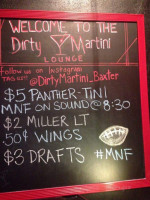 Dirty Martini menu