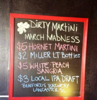 Dirty Martini menu