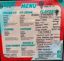 Nick's Italian Ice menu