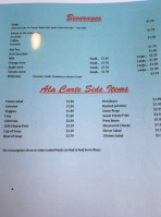 Cokers Cafe menu