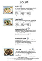 Talay Thai menu