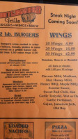 Bootlegger's Grille menu