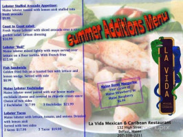 La Vida Mexican And Caribbean menu