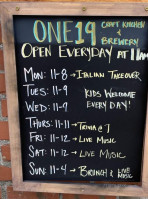 One19 Craft Kitchen And Brewery menu