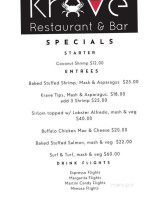 Krave Restaurant And Bar menu