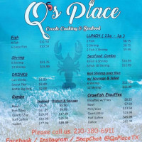Q'splace Creole Cooking Seafood menu