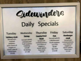 Sidewinders menu