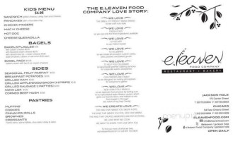 E.leaven Food Company menu