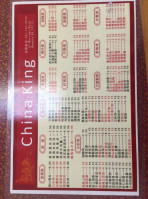 China King  menu