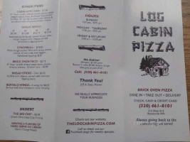 Log Cabin Pizza menu