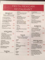 Fiesta Mexican menu