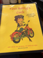 Fast Betty's Cafe menu