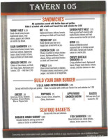 Tavern 105 menu