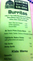 Mr Taco menu
