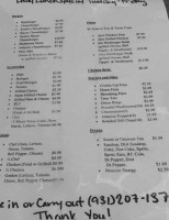 Campbellsville Cafe menu