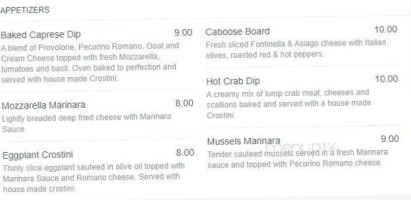 Red Caboose Italian menu