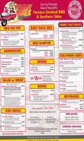 Yummy Bones Barbecue menu