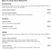 Arctic Rose menu