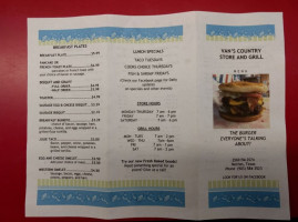 Vans Grocery And Grill menu
