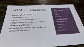 Stroz Inn menu