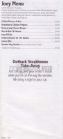 Outback Steakhouse menu