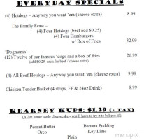 Kearney's Drive-in menu