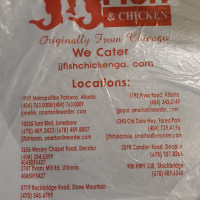J J Fish Chicken menu
