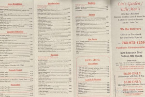 Edie Mae's Eatery menu