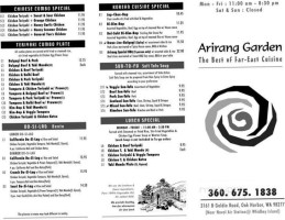 Arirang Garden menu