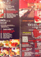 Yen's Kitchen And Sushi menu