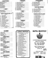 King Buffet menu