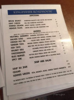 Kingfisher Roadhouse menu