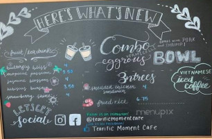 Tearific Moment Cafe menu