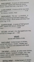 Crosswind Cafe menu