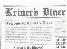 Kriner's Diner menu