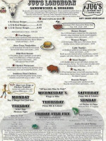 Jug's Hitching Post menu