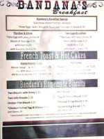 Bandana Cafe menu