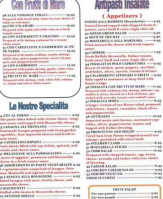 I Bambini Italian menu