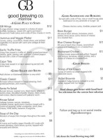 Twin Rivers Brewing Company Taproom menu