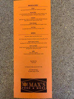 Max's Food And More menu