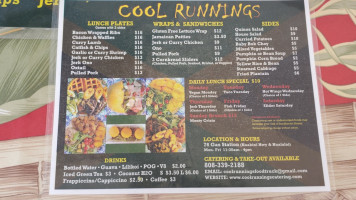 Cool Runnings Catering menu