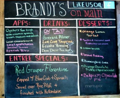 Brandy's On Main menu
