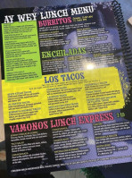 Ay Wey Mexican menu