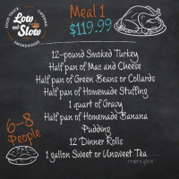 Low And Slow Smokehouse menu