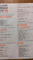 Flavor Burger Cafe menu