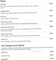 Cottage House Cafe menu