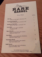 The Rare Barrel menu
